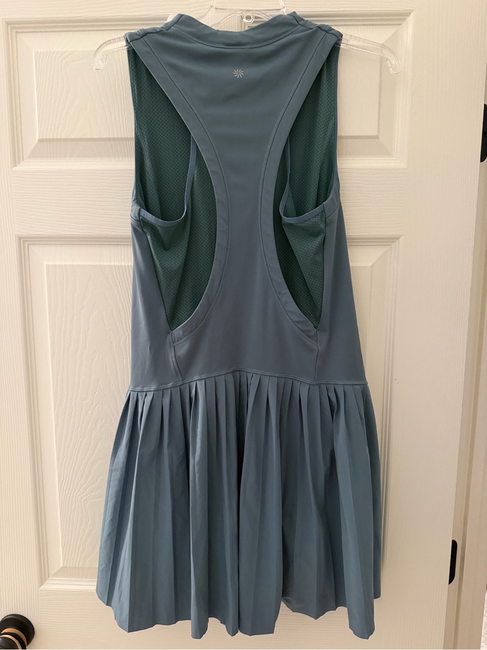 Sleeveless Blue Zip-Front Women’s Tennis Dress - Picture 2 of 3